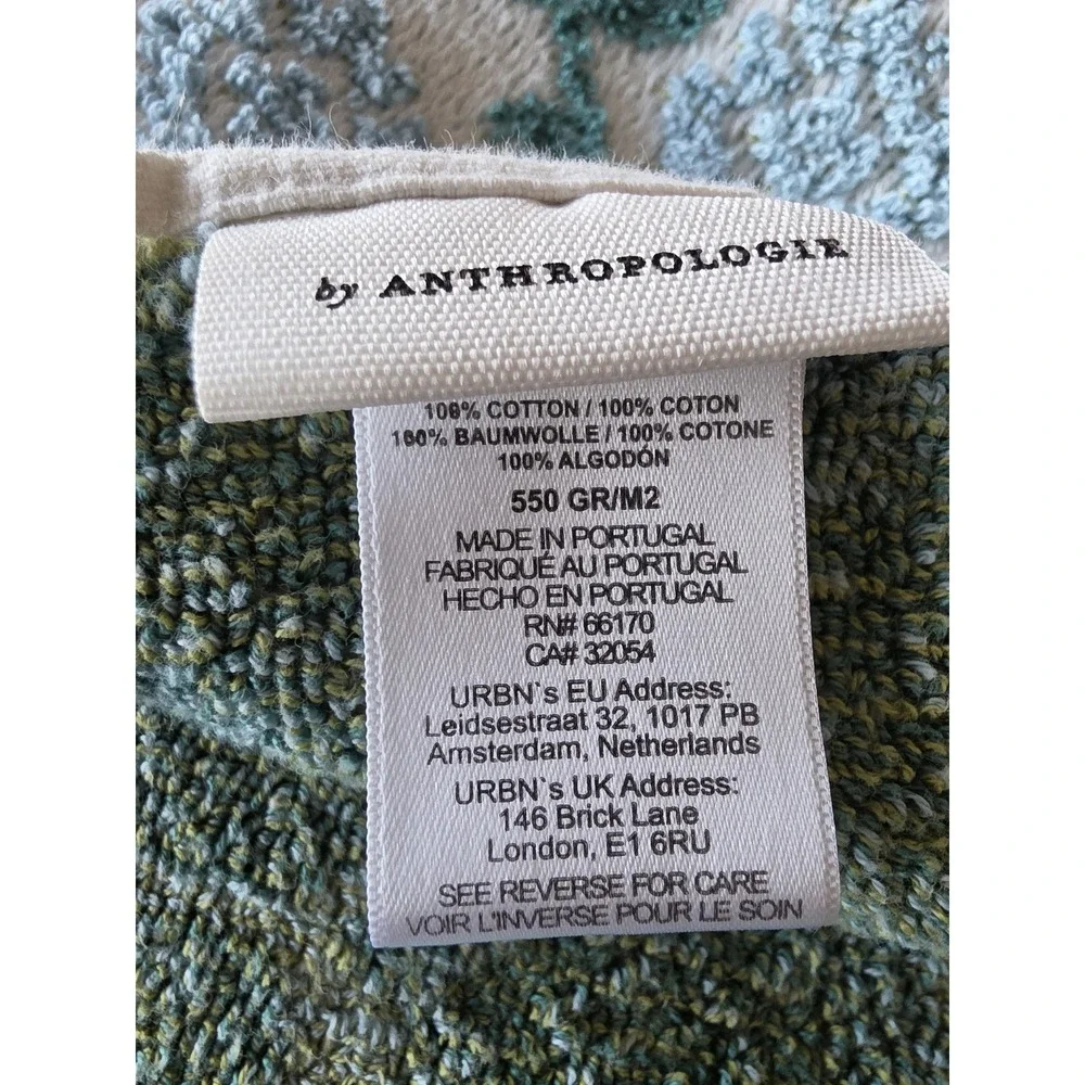 Anthropologie Floral Cotton Hand Towel Multi-Color Made in Portugal 30in